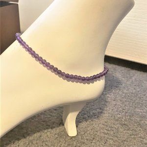 Natural Amethyst Stretch Anklet #1406